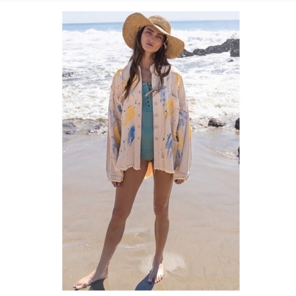 1 medium left 😁New boutique Pol distressed hem twill jacket - Picture 10 of 17